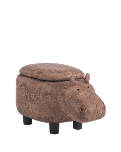 Детска табуретка с ракла - кафяв хипопотам (3530956)