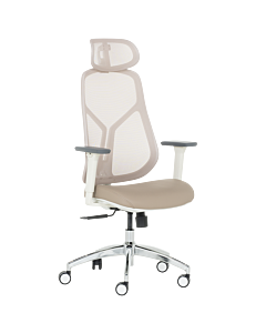 Ергономичен стол Carmen 7901 W еко кожа - сив-розов (3520183)