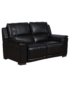 Кожен диван - двойка с електрически релакс механизъм COMODO LUX - черен 30 (3550008)