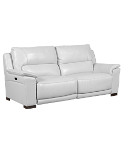Кожен диван - тройка с електрически релакс механизъм COMODO LUX - бял 53 (3550006)