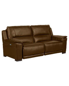 Кожен диван - тройка с електрически релакс механизъм COMODO LUX - кафяв 40 (3550275)