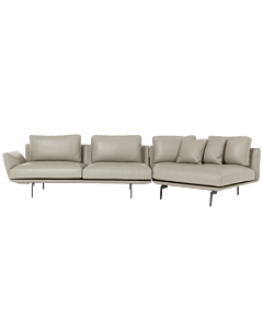 Кожен ъглов диван GRAM LUX - бежов (3551218_1)