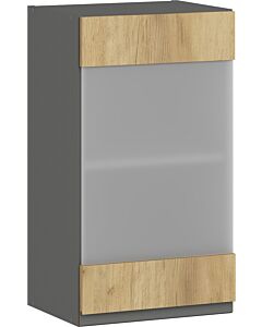 Кухненски шкаф LUSIL B-40/72 ВИТРИНА графит/златен дъб крафт  (005.002.0014)
