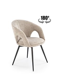 Трапезен стол К-550 бежово/черно  (100.003.0334)