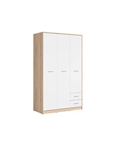 Гардероб NEPO PLUS SZF3D2S корпус дъб сонома/фронт бял  (020.004.0331)