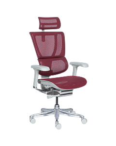 Ергономичен стол ERGOHUMAN IOO ELITE 2 - сива рамка - червен (3520671)