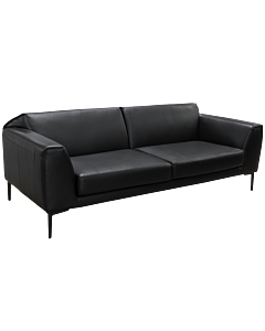 Кожен диван - тройка RONDE LUX - черен (3551214)