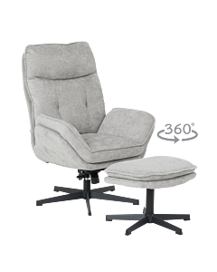 Кресло с табуретка ANDREA - светлосиво (3532950)