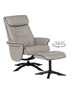 Кресло с табуретка EMA - светлосиво (3532929_2)