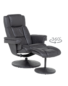 Кресло с табуретка JACKY - тъмносив (3532945)