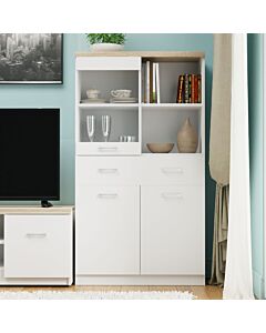 Витрина TOP MIX WIT 2D1W1S_80 бяло/дъб сонома  (092.093.0010)