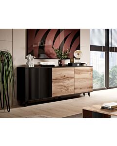 Комод RANDOM KM-1 дъб вотан/черно  (100.008.0026)