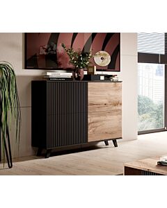 Комод RANDOM KM-2 дъб вотан/черно  (100.008.0027)