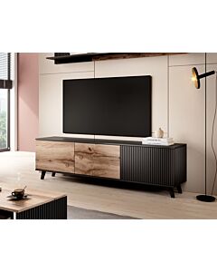 ТВ шкаф RANDOM RTV-2 180 дъб вотан/черно  (100.005.0025)