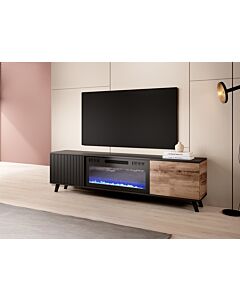 ТВ шкаф RANDOM RTV-K 180 дъб вотан/черно  (100.005.0027)