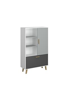 Етажерка TIMMY 1D1K  бяло/св.сиво-графит/натур  (092.090.0114)