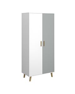 Гардероб TIMMY 2D бяло/св.сиво/натурално  (092.090.0119)