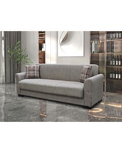 Диван 3-ка разтегателен с ракла FELIPE 2 бежово/бежово каре  (096.001.0039)