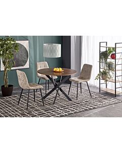 Трапезна маса EDGAR кръгла, орех/черно  (100.001.0218)