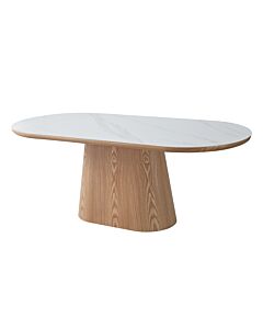 Трапезна маса LARY бял мрамор/натурален дъб  (100.001.0225)
