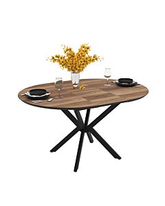 Трапезна маса DOBOK  разтегателна, кръгла орех/черно  (070.003.0010)