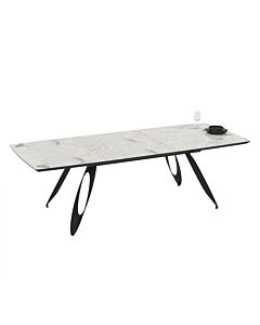 Трапезна маса MERKUR разтегателна бежов мрамор/черно  (070.003.0038)
