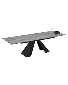 Трапезна маса MONZA разтегателна сив мрамор/черно  (070.003.0034)