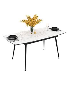 Трапезна маса YENSE разтегателна бял мрамор/черно  (070.003.0031)