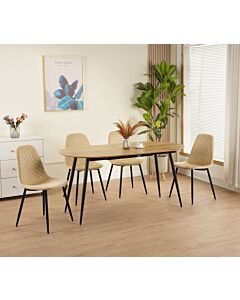 Трапезна маса ALBERT разтегателна, меден дъб/черно  (100.001.0200)