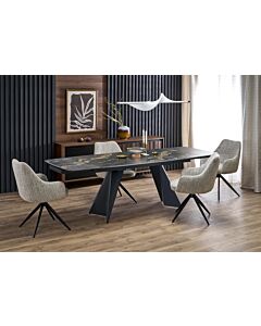 Трапезна маса ARMANI разтегателна черен мрамор/черно  (100.001.0229)