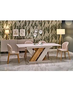 Трапезна маса BRANDON разтегателна кашмир/дъб кремона  (100.001.0234)