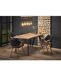 Трапезна маса DICKSON 150 разтегателна, натурален дъб/черно  (100.001.0169)