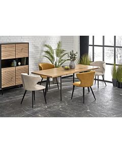 Трапезна маса DICKSON_2 150 разтегателна, натурален дъб/черно  (100.001.0199)