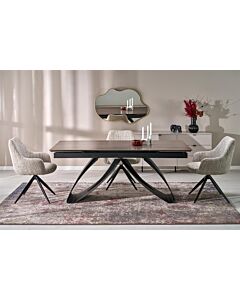 Трапезна маса HILARIO разтегателна ОРЕХ/черно  (100.001.0235)