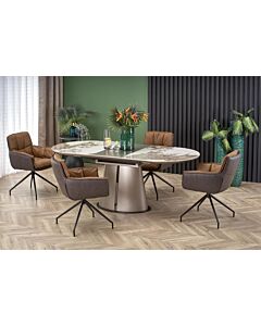 Трапезна маса ROBINSON разтегателна, бежов мрамор/капучино/черно  (100.001.0197)