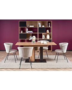 Трапезна маса DOLOMIT разтегателна, дъб вотан/черно  (100.001.0178)