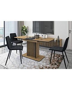 Трапезна маса KENT разтегателна, дъб артисан/черно  (100.001.0207)