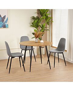 Трапезна маса LIAM кръгла натурален дъб/черно  (100.001.0201)