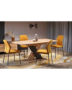 Трапезна маса XARELTO разтегателна, дъб вотан/черно  (100.001.0179)