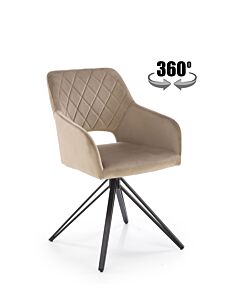 Трапезен стол К-535 с функция въртене, бежово/черно  (100.003.0330)