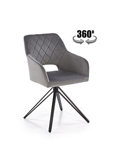 Трапезен стол К-535 с функция въртене, сиво/черно  (100.003.0332)