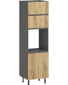 Кухненски шкаф LUSIL ШД-60/219 ЗА ФУРНА графит/златен дъб крафт (005.002.0047)