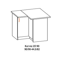 Кухненски шкаф OLA долен КУТ НИЗ 2Д 90Н елша  (089.001.0208)