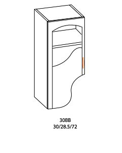 Кухненски шкаф PAULA ВИТРИНА 30ВВ ЛЯВА ВРАТА, бреза (089.001.0970)