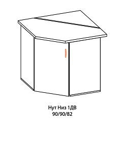 Кухненски шкаф PAULA  90Н КУТ НИЗ 1ДВ без плот, бреза  (089.001.1097)