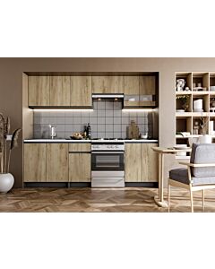 Кухня KATARINA LUX 2.40м графит/златен дъб крафт