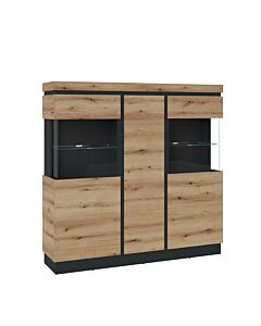 Витрина CORTE CORV04 крайбрежен дъб/сиво  (088.002.0064)