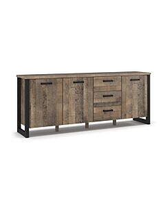 Комод EMILI 3Д3Ш колониален дъб гранж/черно  (089.004.0176)