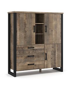 Шкаф EMILI 3Д3Ш колониален дъб гранж/черно  (089.004.0178)