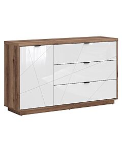 Скрин FORN KOM1D3S корпус дъб делано/фронт бял лак  (007.011.0018)